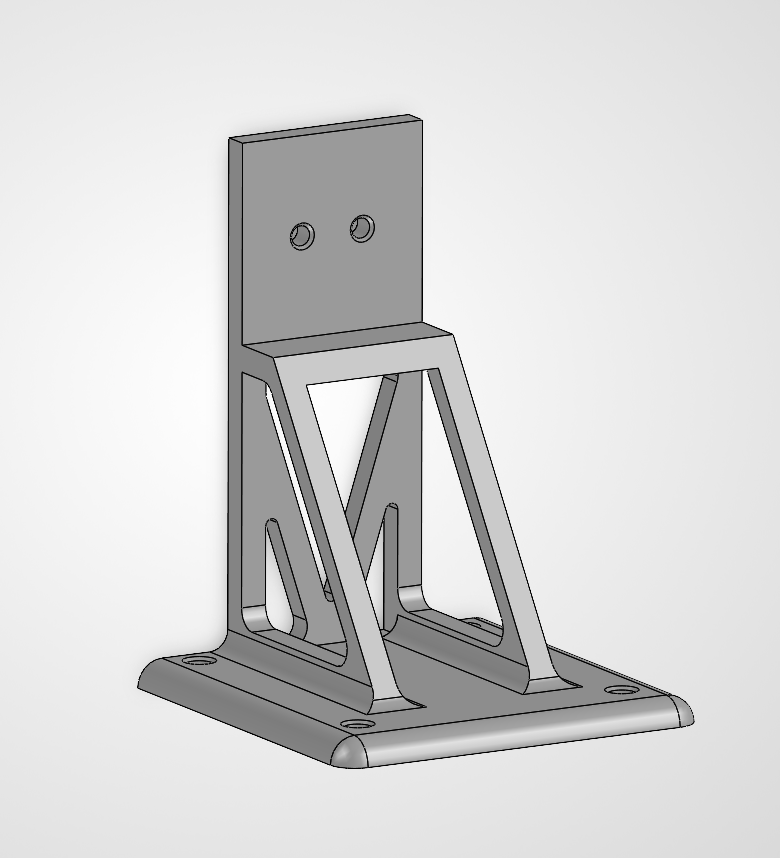 3D CAD model of a reinforced mounting bracket